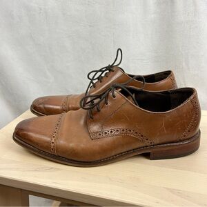 FLORSHEIM Leather Oxford Derby Lace Up‎ Square Toe Size 10 Brown